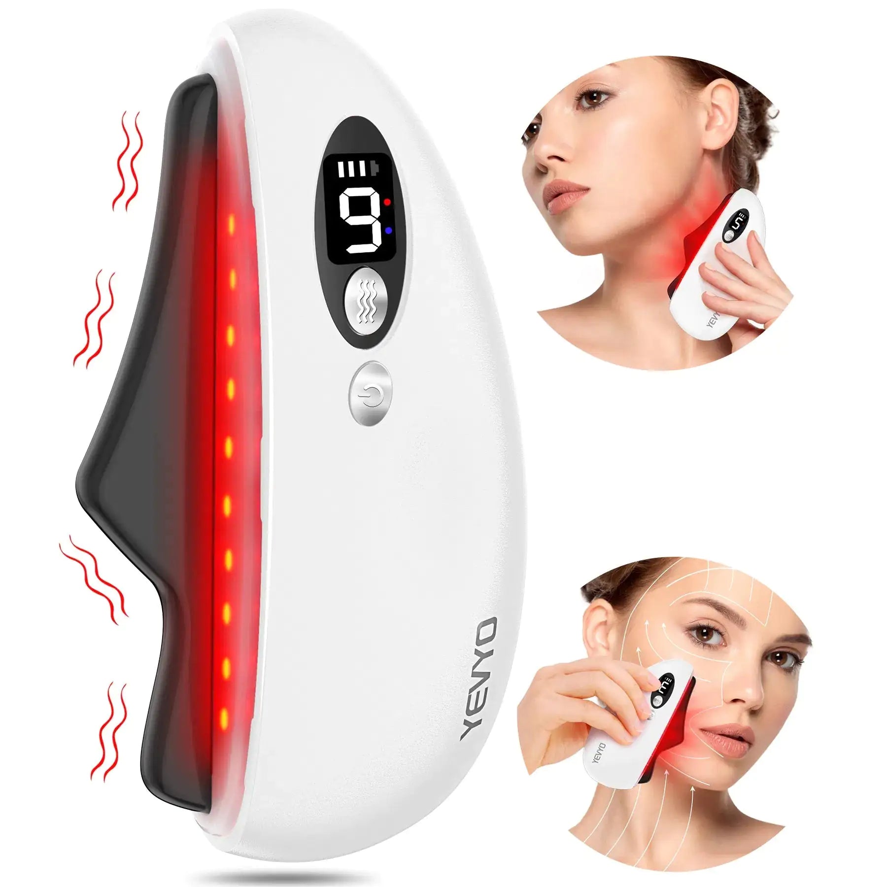 Heated Vibrating Massage Gua Sha For Face Sculpting, Wrinkle Removal, Anti-Aging