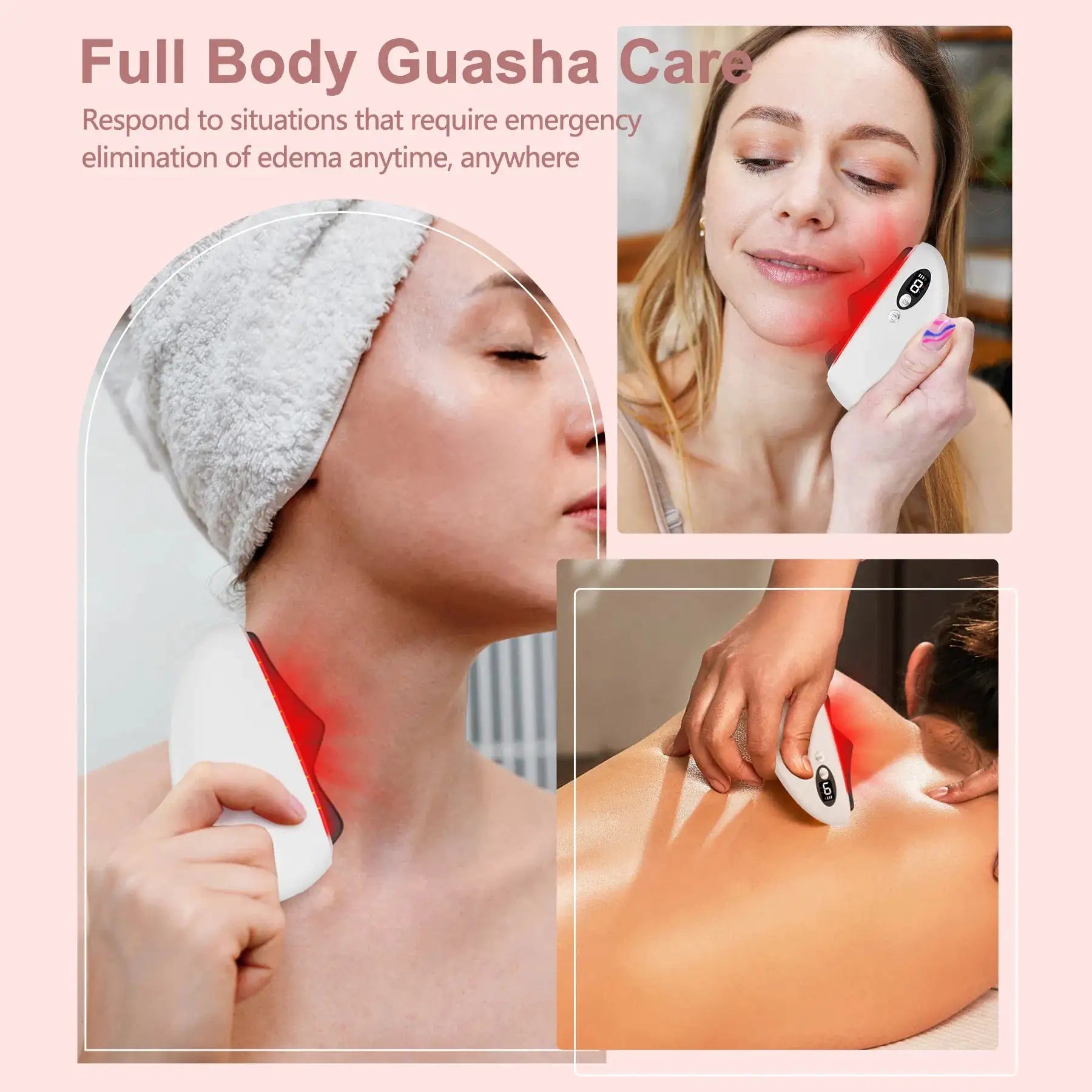 Heated Vibrating Massage Gua Sha For Face Sculpting, Wrinkle Removal, Anti-Aging